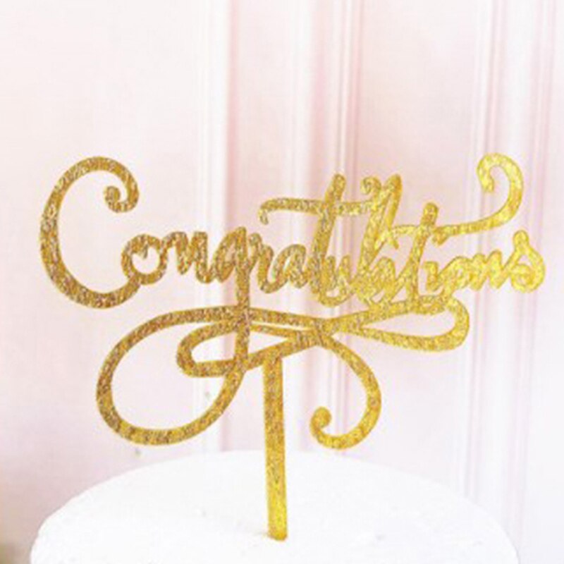 Gold Congratulations You Did It Grad Cake Topper Graduation Celebration Decor