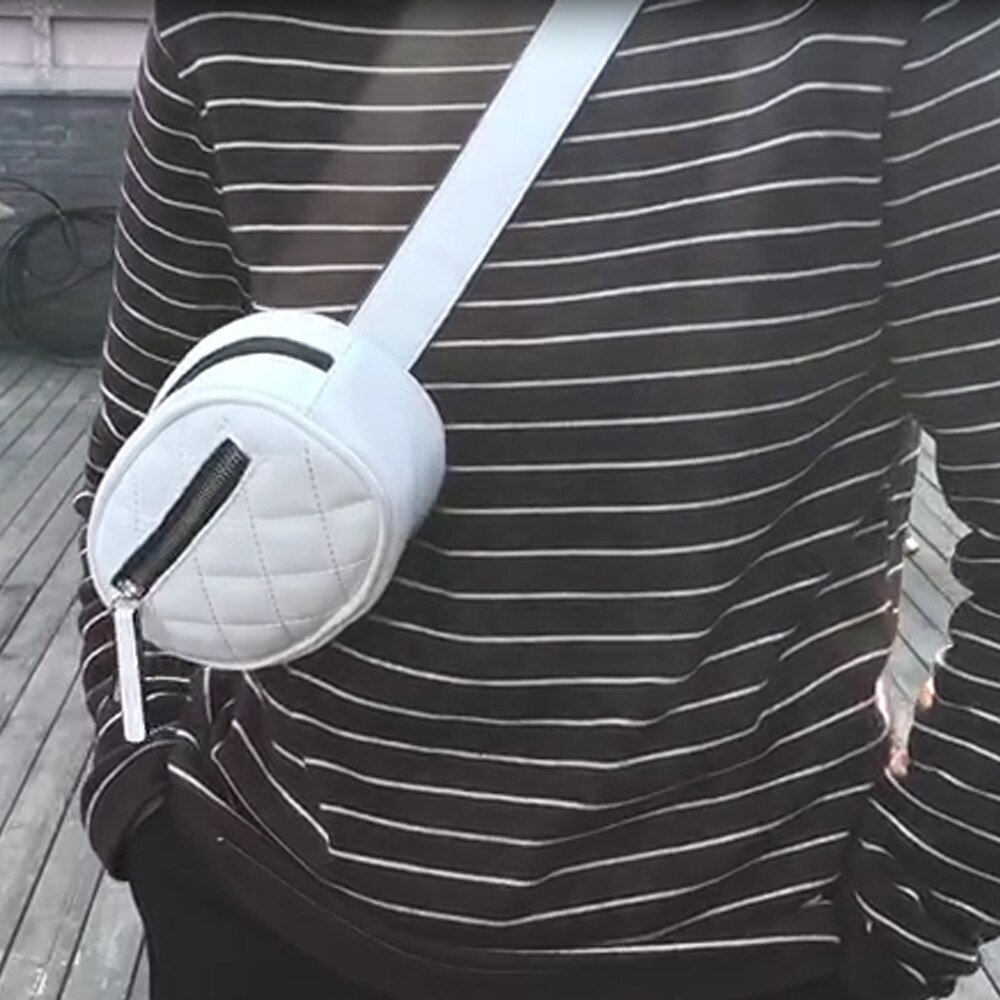 Dame midjepose ensfarget liten rund bag dame liten pute bag messenger bag midje pack