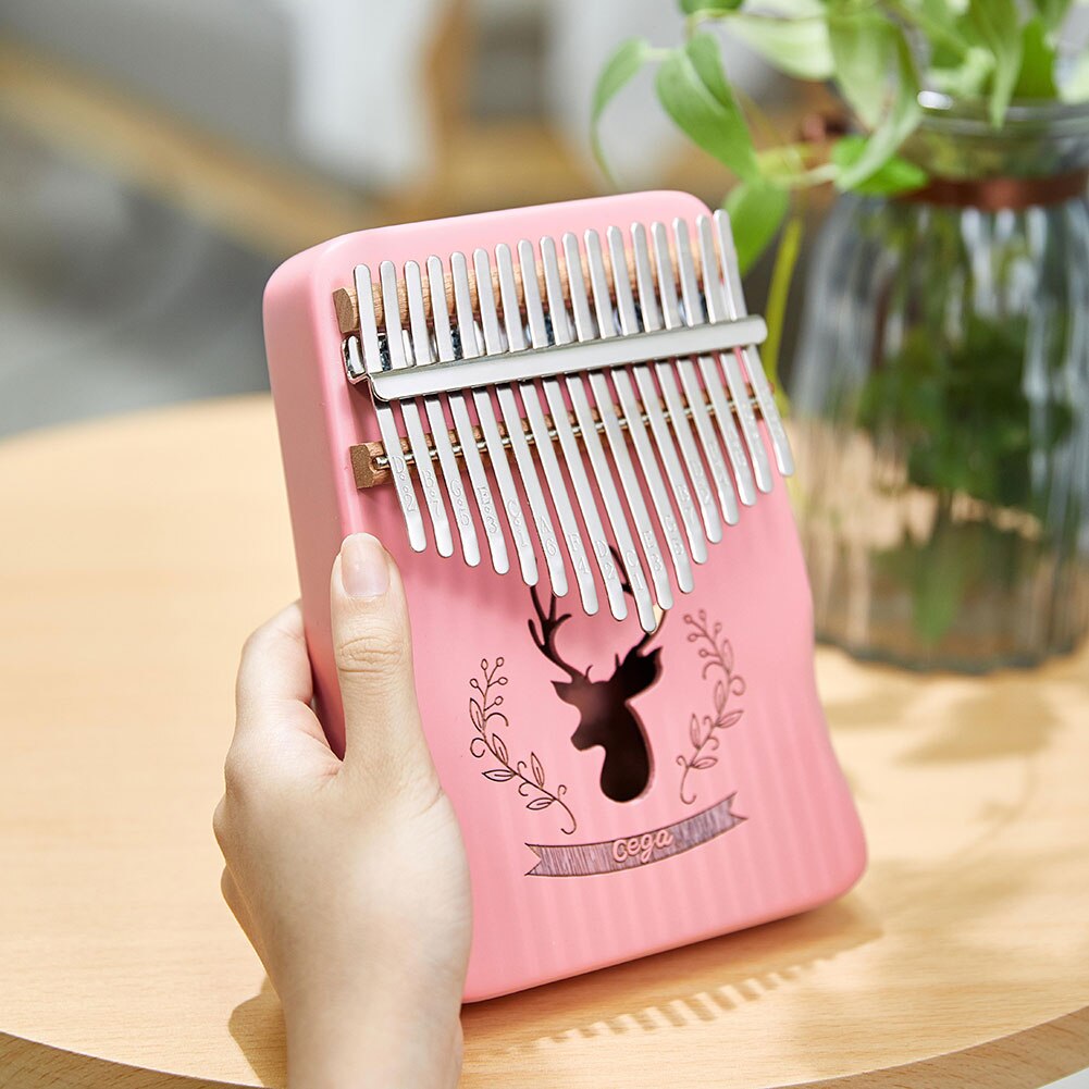 1 einstellen 17 Schlüssel Kalimba Musical Instrument Mahagoni Holz Daumen Finger Klavier Afrikanische Sanza Mbira mit stimmen Hammer Aufkleber Rosa