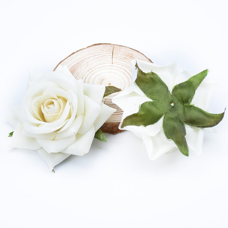 100 stk flannel roser silke blomster væg kunstige planter hjem bryllup dekoration diy scrapbog slik æske broche foto rekvisitter: 6