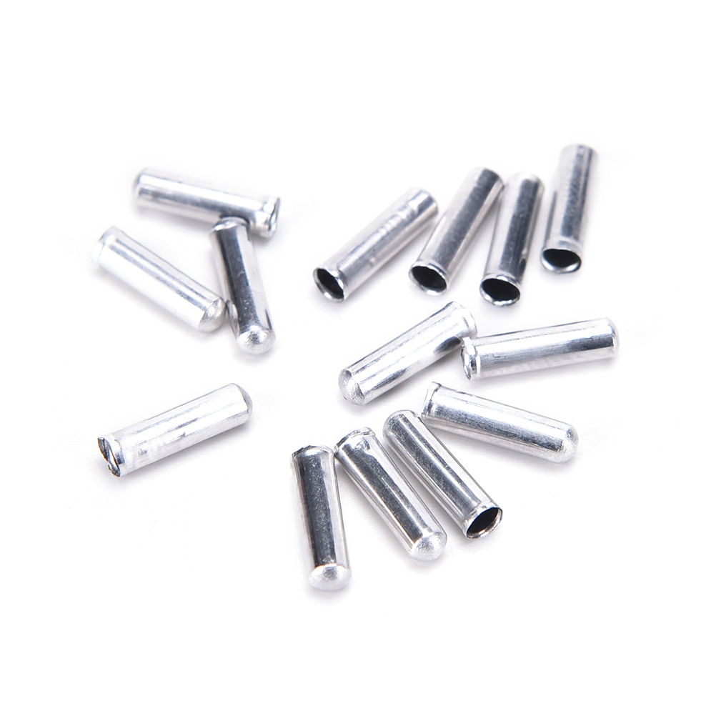 100 PCS Silver Color Bicycle Bike Shifter Brake Cable Tips Caps End Crimp Tool Accessories