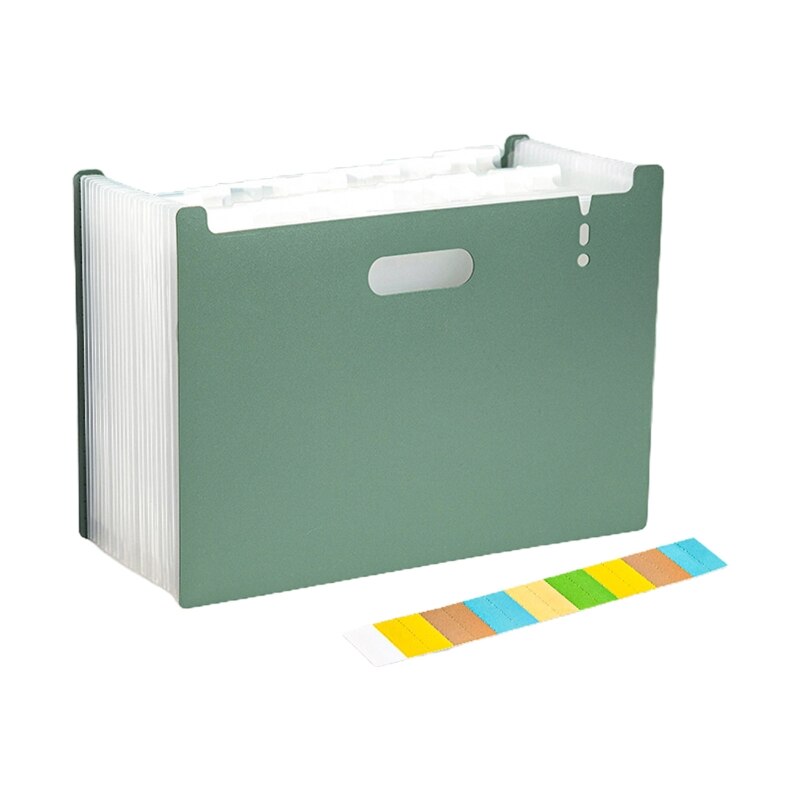 A4 Accordion Folder Clear Index Labels Expanding Document Folder File Organizer Desk Management for Office File Cabinet H3CA