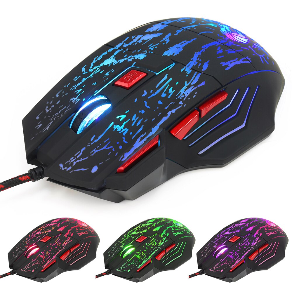 HXSJ J50 One-Handed Gaming Keyboard 35 Keys LED Backlight Wired Gaming Mouse with Breathing Light 7 Button Keyboard Mouse Combo