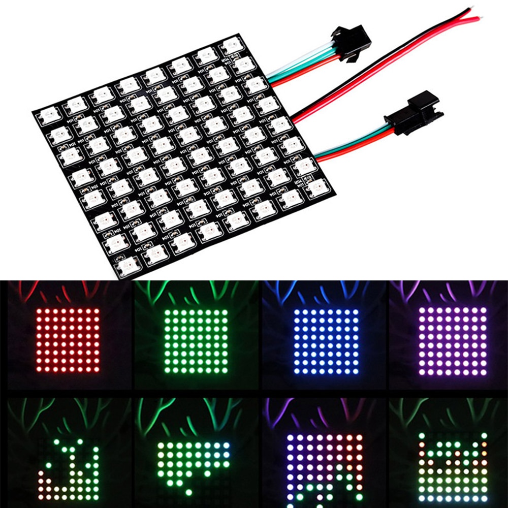 5V RGB Matrix led Pixel Module light 8*8 Pixels WS... – Vicedeal