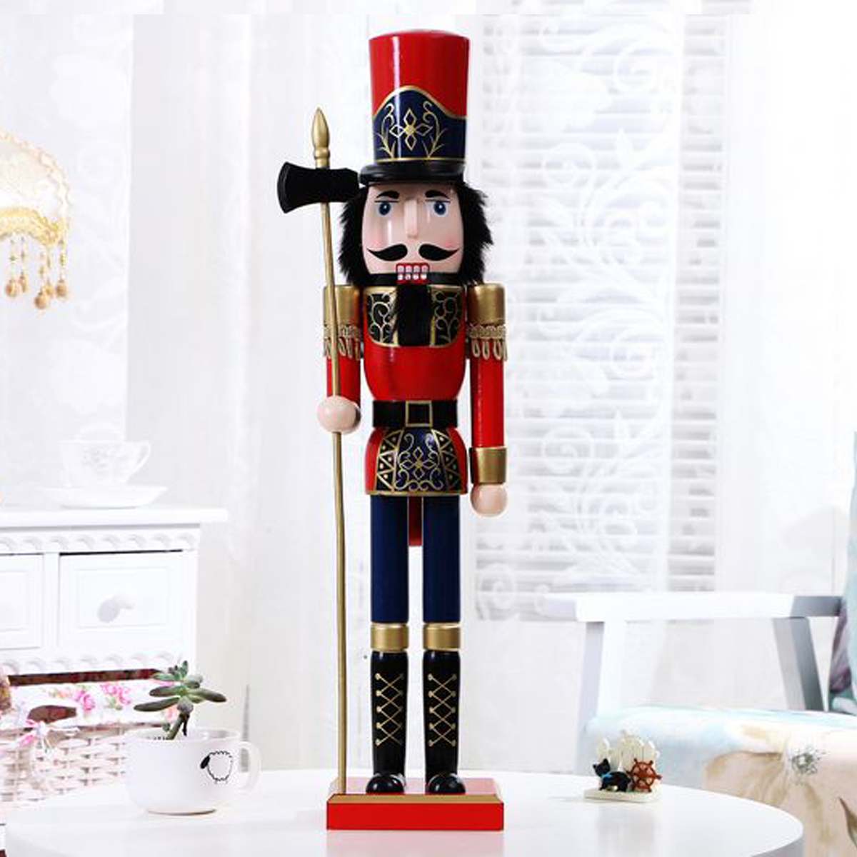 60Cm Notenkraker Koning Soldaat Houten Beeldje Kerst Decoratie Ornament Handwerk Walnoot Marionet Speelgoed Cadeau: Type 3