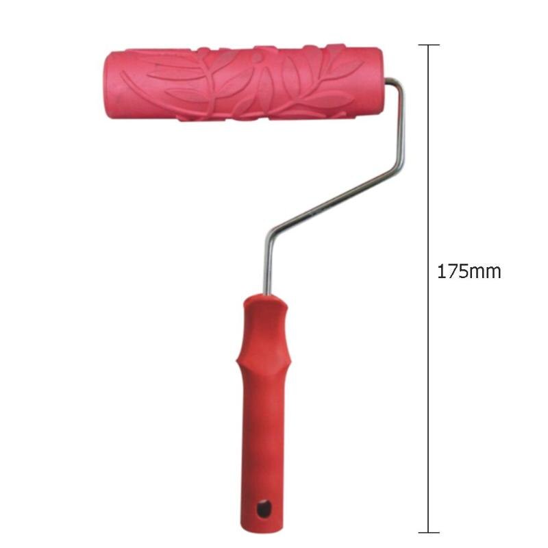 7 Inch Rubber Roller Reliëf Textuur Patroon Verf Roller Thuis Decoratie Kwast Bladeren Patroon Roller