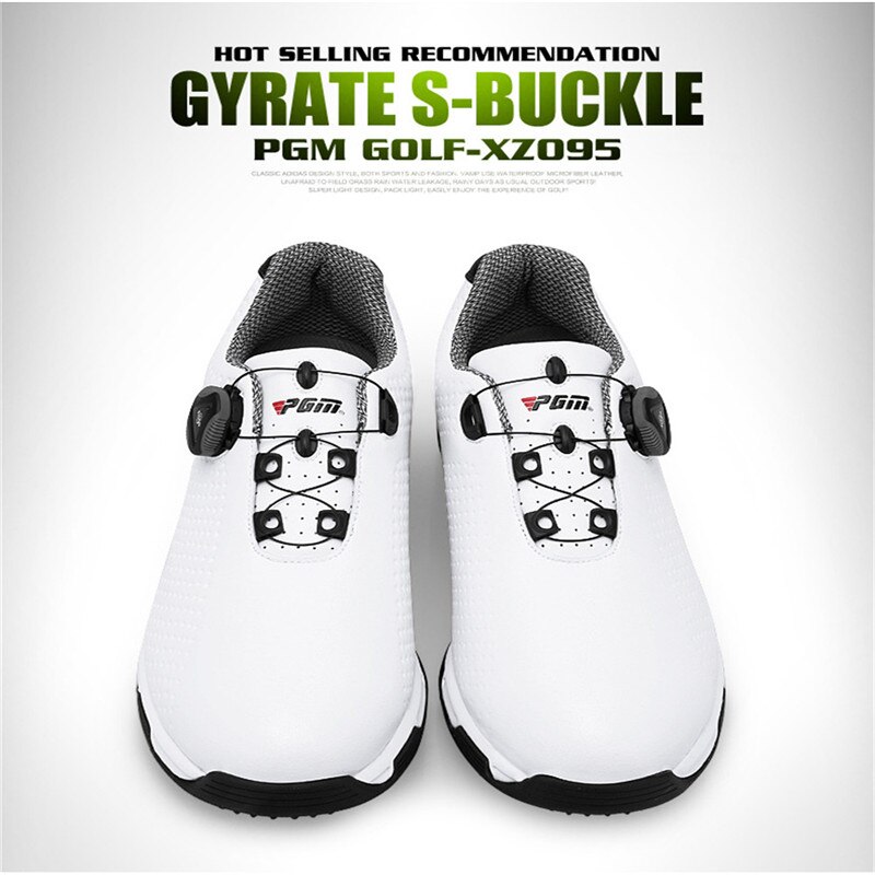 Authentic PGM Golf Shoes Men Sports Shoes Knobs Buckle Breathable Shoes Waterproof Anti-slip Mens Training Sneakers XZ095