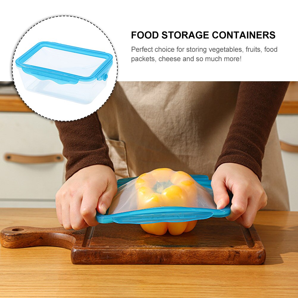 Plastic Food Storage Container Rectangular Fresh-Keeping Food Box for Kitchen