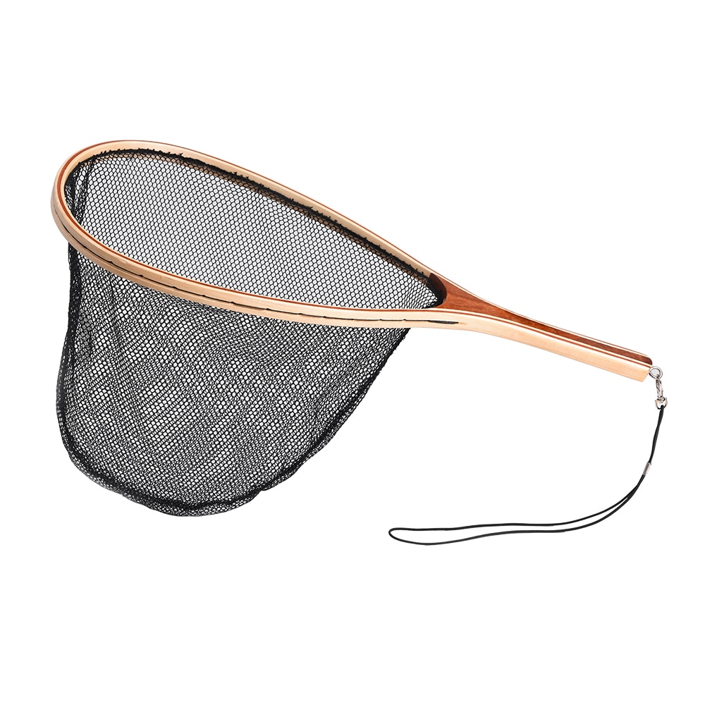 Lixada Fly Fishing Landing Net Wooden Handle Frame Fish Catch and Release Net Portable Lightweight Fishing Tool Accessories