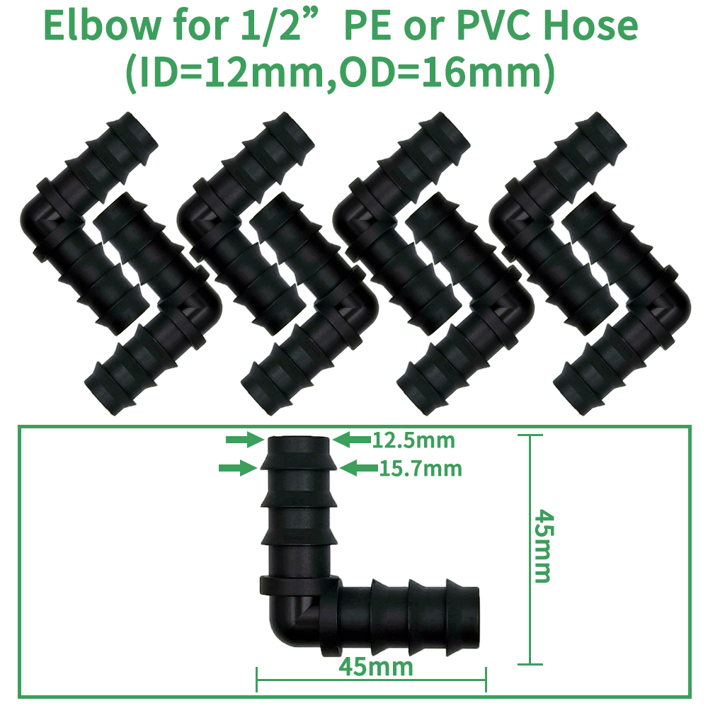 34 Pz 1/2 "kit di Raccordi per Irrigazione a Goccia Dritto tee Gomito Spina per 1/2 Pollici 16mm Tubo di Irrigazione da Giardino Tubo Collegare