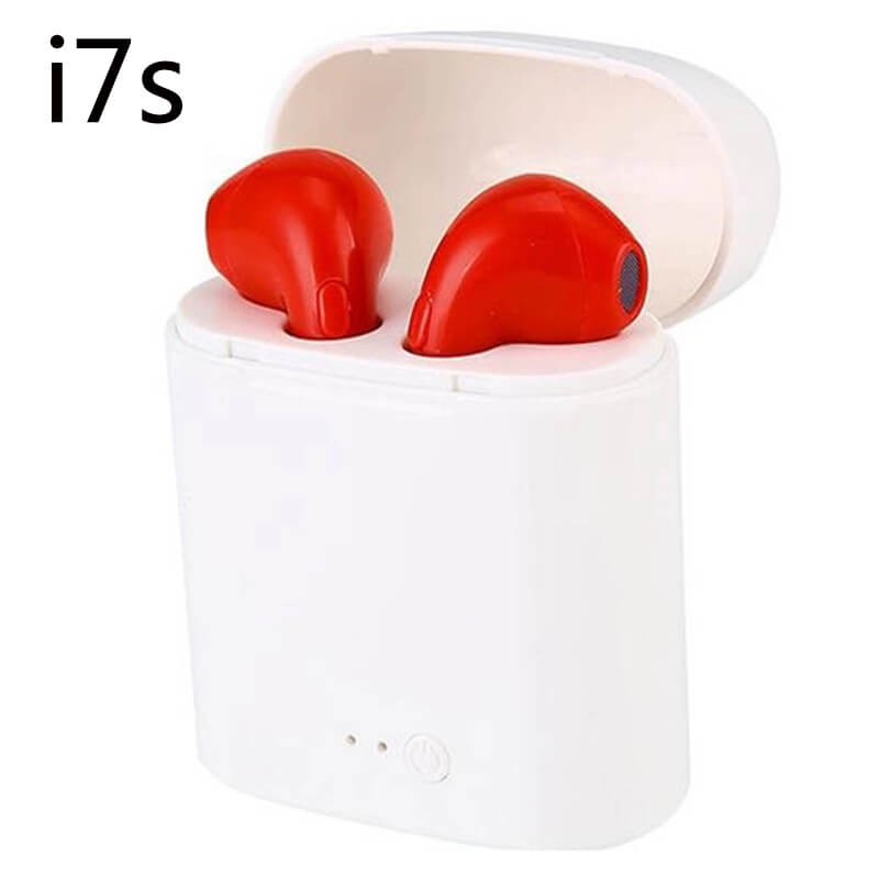 TWS Earbuds Wireless Bluetooth Earphones i7s i12 5.0 Stereo Sport In-Ear Multifunctional Headsets With Microphone 【Upgrade】: i7s-Red