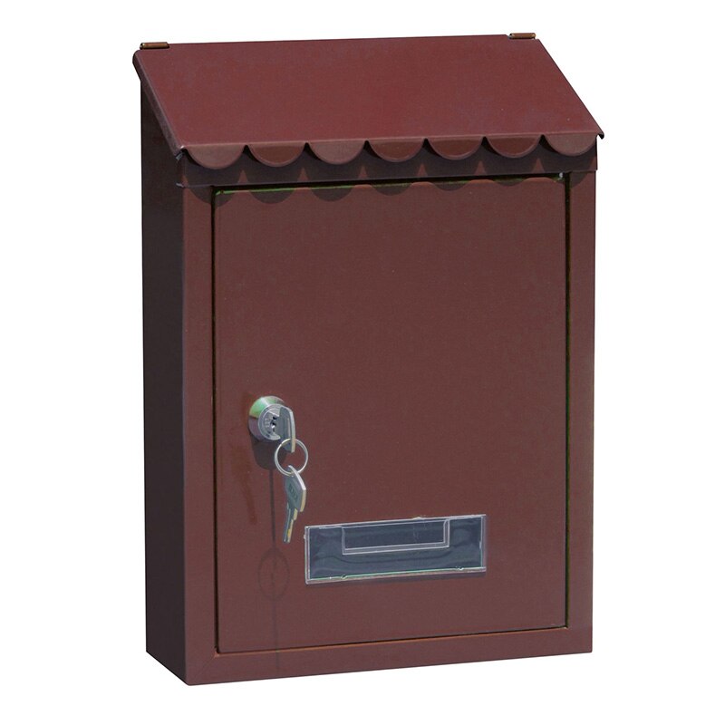 Outdoor Lockable Metal Mailboxes Wall Mounted Mail Box Bucket Post Letter Boxwith Key For Home Garden Decoration Garden Supplies