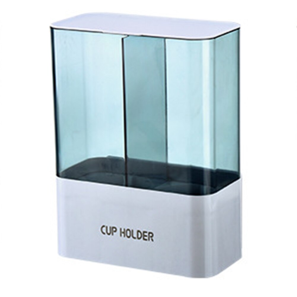 Disposable Cup Dispenser Double Tube Storage Organizer Automatic Space Saving Wall Mounted Holder Transparent ABS Self Adhesive: Light Grey
