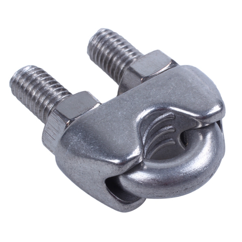 12 Pcs 6Mm 1/4 Inch Wire Rope Cable Clamp Clips &amp;amp; 8 Pcs M4 Hook Eye Turnbuckle Wire Rope