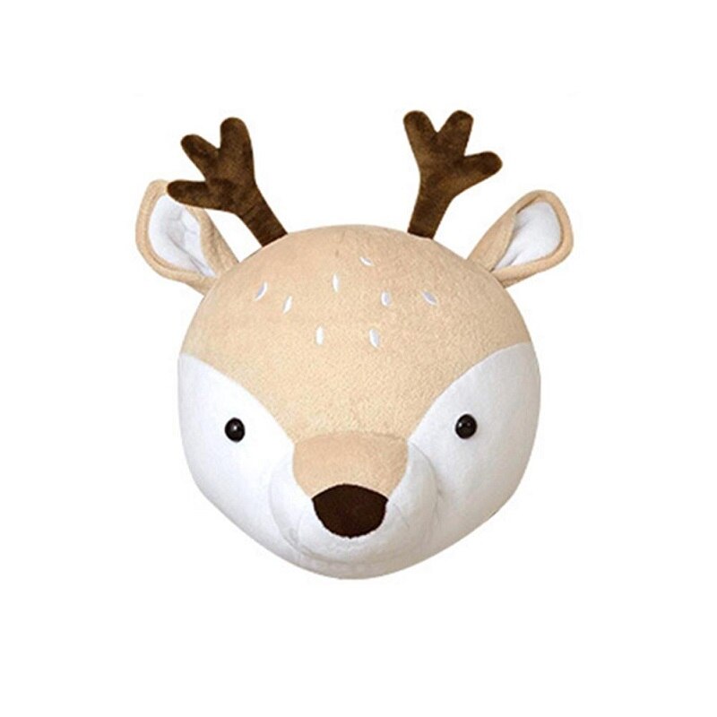 Cabezas de animales 3D para decoración de habitación de niños, Cabeza de unicornio, ciervo y elefante, colgante de pared para habitación de niños, decoración de habitación infantil: Deer without hat
