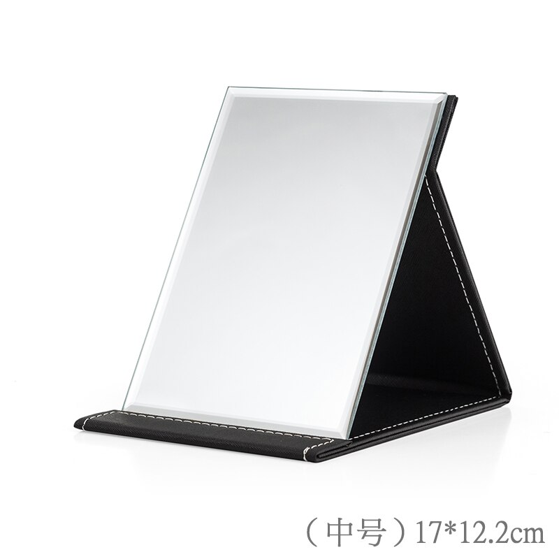 Espejo para maquillaje plegable, mesa portátil HD para dormitorio de estudiantes, Princesa, tamaño femenino, espejo de tocador y escritorio ajustable: Medium black