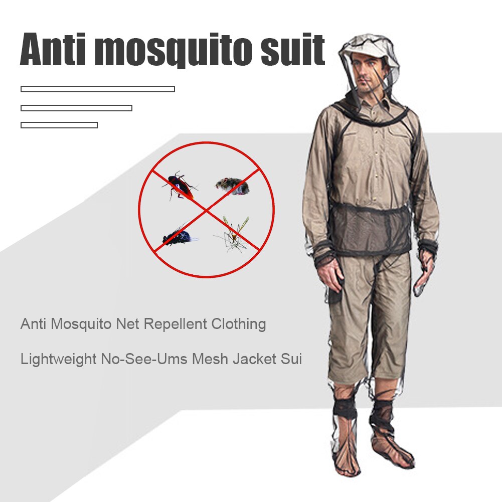 Malla de pesca antimosquitos, traje repelente de mosquitos para pesca al aire libre, chaqueta protectora de insectos, pantalones, guantes