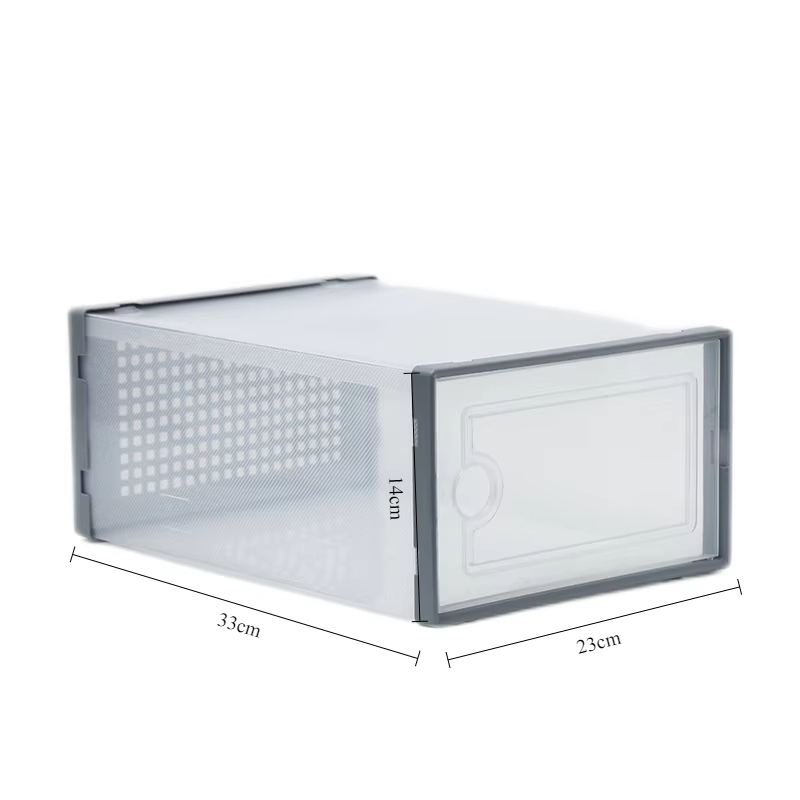 Plastskofodral transparent stapelbar låda med frontlock skoorganisatör dammtät fukttät förvaringslåda hemtillbehör