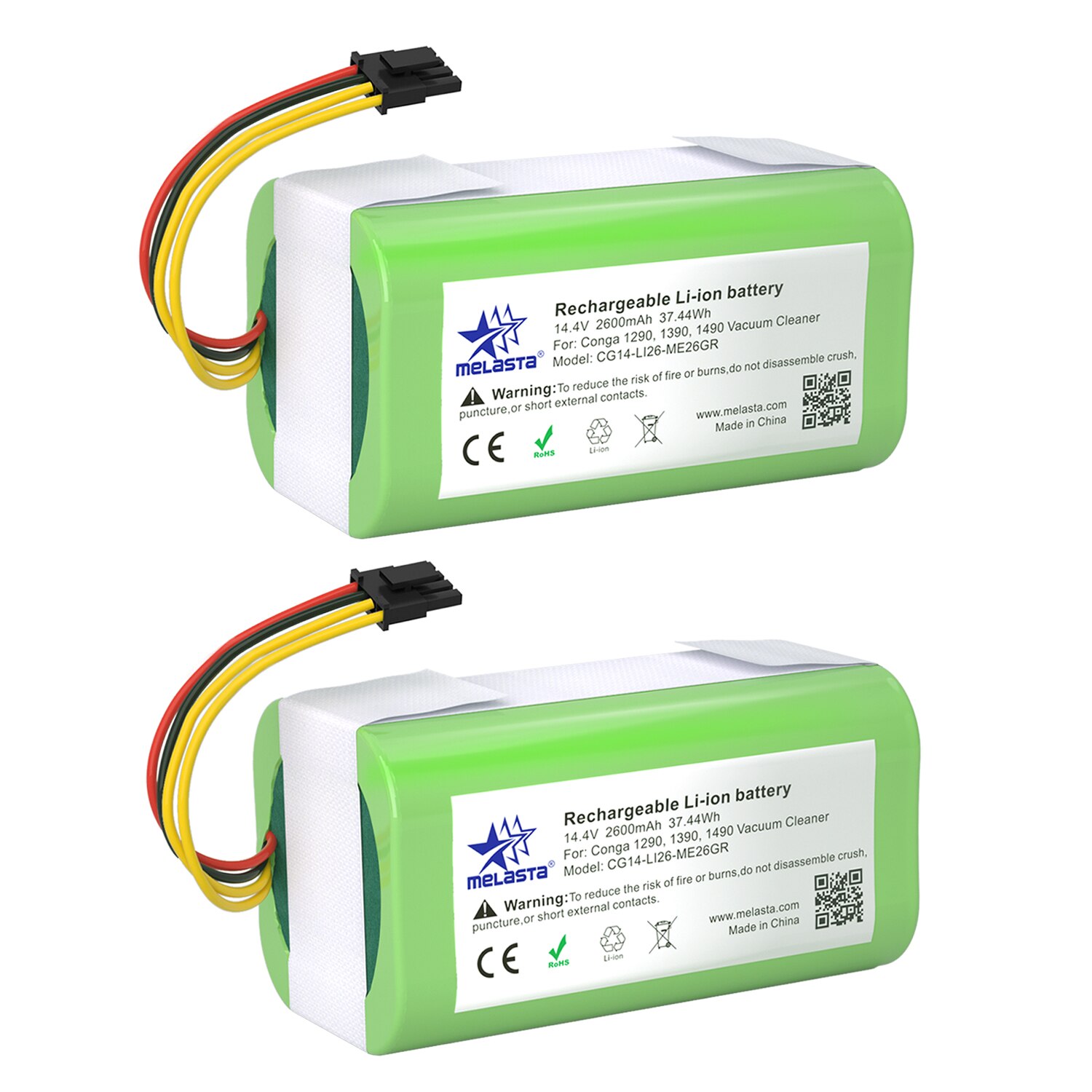 14.4v 2700 mah li-ion batteri för cecotec conga 1290 1390 1490 1590 dammsugare genio deluxe 370 gutrend echo 520