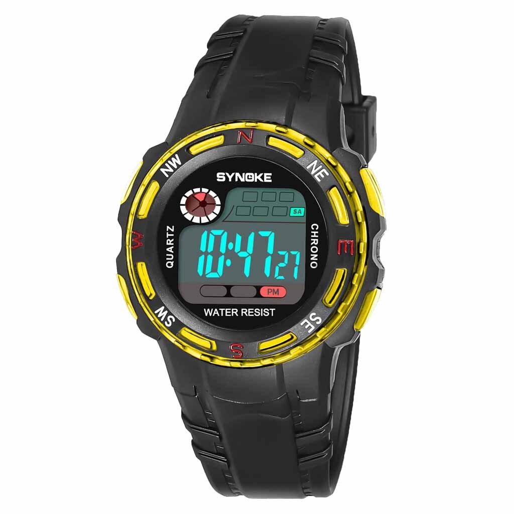 Kids Horloges Kinderen Digitale LED Sport Horloge Universele kinderen Horloge Lichtgevende Waterdichte Beweging Student Horloge: E
