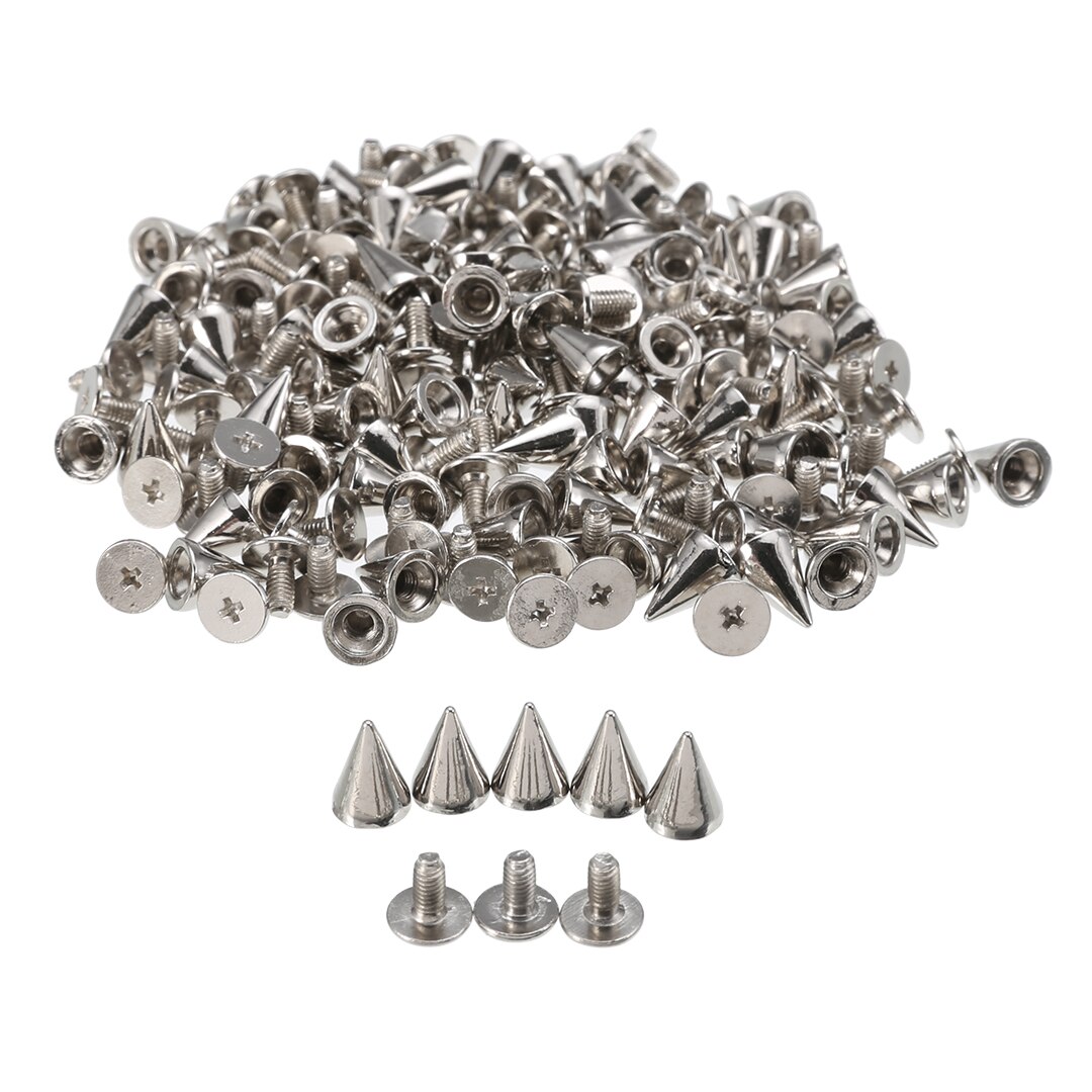 Tachuelas de aleación de 100 piezas, tachuelas de cono, tachuelas de bala, accesorios de decoración para bricolaje, tela Punk Rock, artesanía de cuero