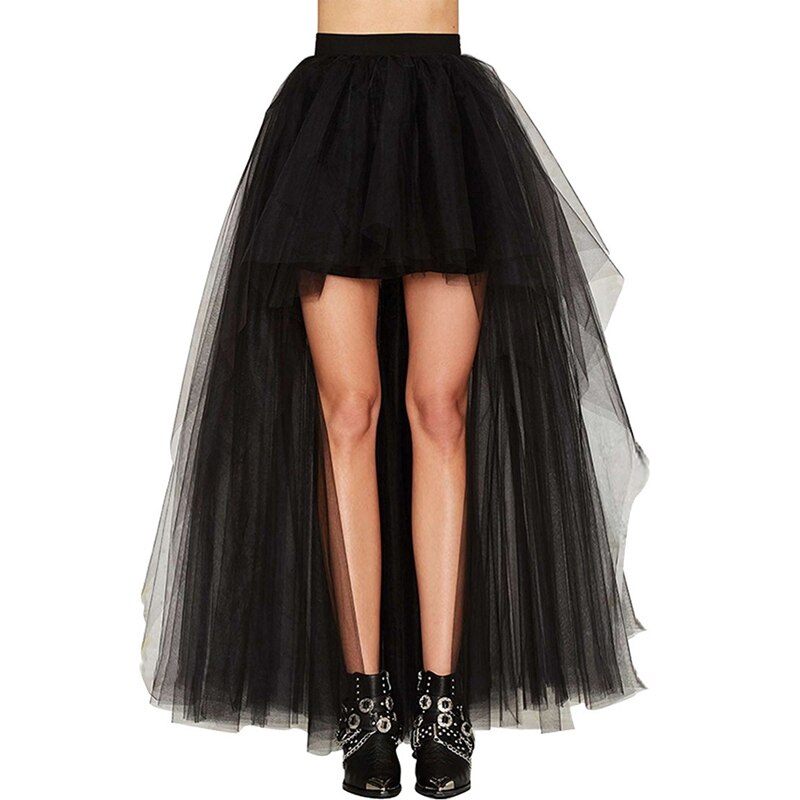 Jupe Lolita noire en Tulle, , jupon sous-jupe, Tutu, Sexy,