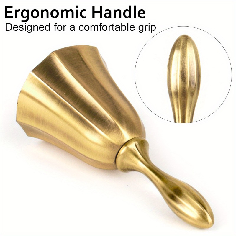 1pc mão chamada sino ouro prata multi-purpose sinos para artesanato decoração de casamento alarme escola igreja sala de aula sino vintage
