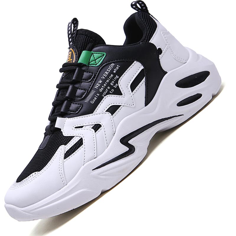 Platform Summer Men's Sport Shoes Tennis Man Sports To Run Shoes Men Sneakers Male Trainers White Orange Chausure Jogging E-463: black-white / 9