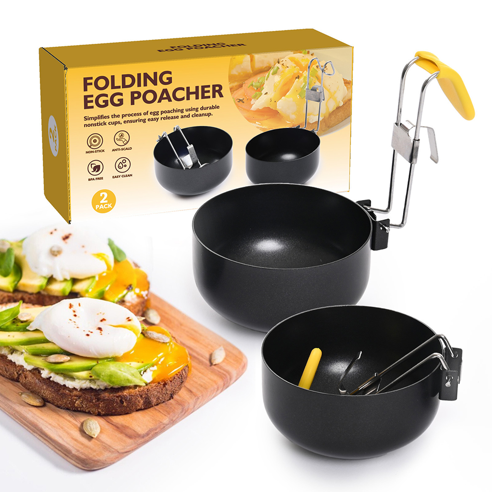 Steamer Egg Cooker Folding Nonstick Egg Poaching Cups Multi-purpose Single Egg Poachers Breakfast Essential for Home Cooking