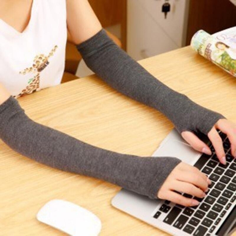 Gestrickte Lange Finger Handschuhe Handschuh Arm Wärmer Handschuh unisex Häkeln Halb Finger Lange Handschuhe: DGY