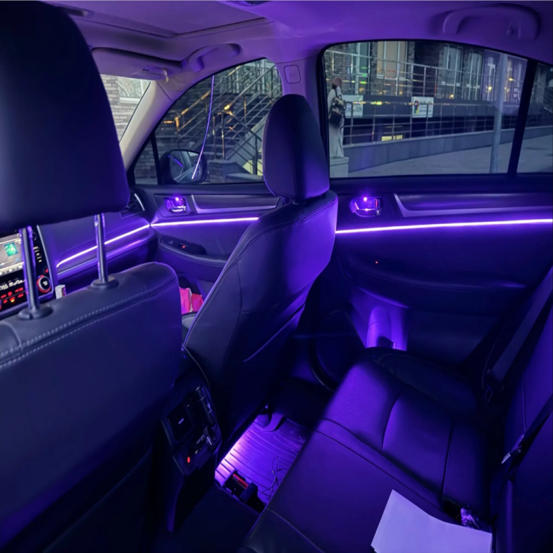 Luz ambiental LED sinfónica para coche 64 RGB guía de luz acrílica Interior atmósfera de decoración de coche de fibra óptica 18/14/10/6 en 1 Universal