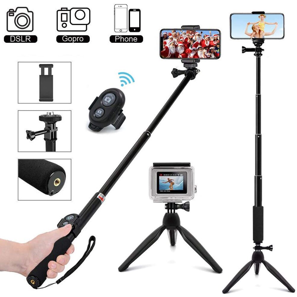 3 In 1 Bluetooth Selfie Stok Statief Camera Zelfontspanner Artefact Staaf 360 Rotatie Draagbare Smartphone Monopod Statief