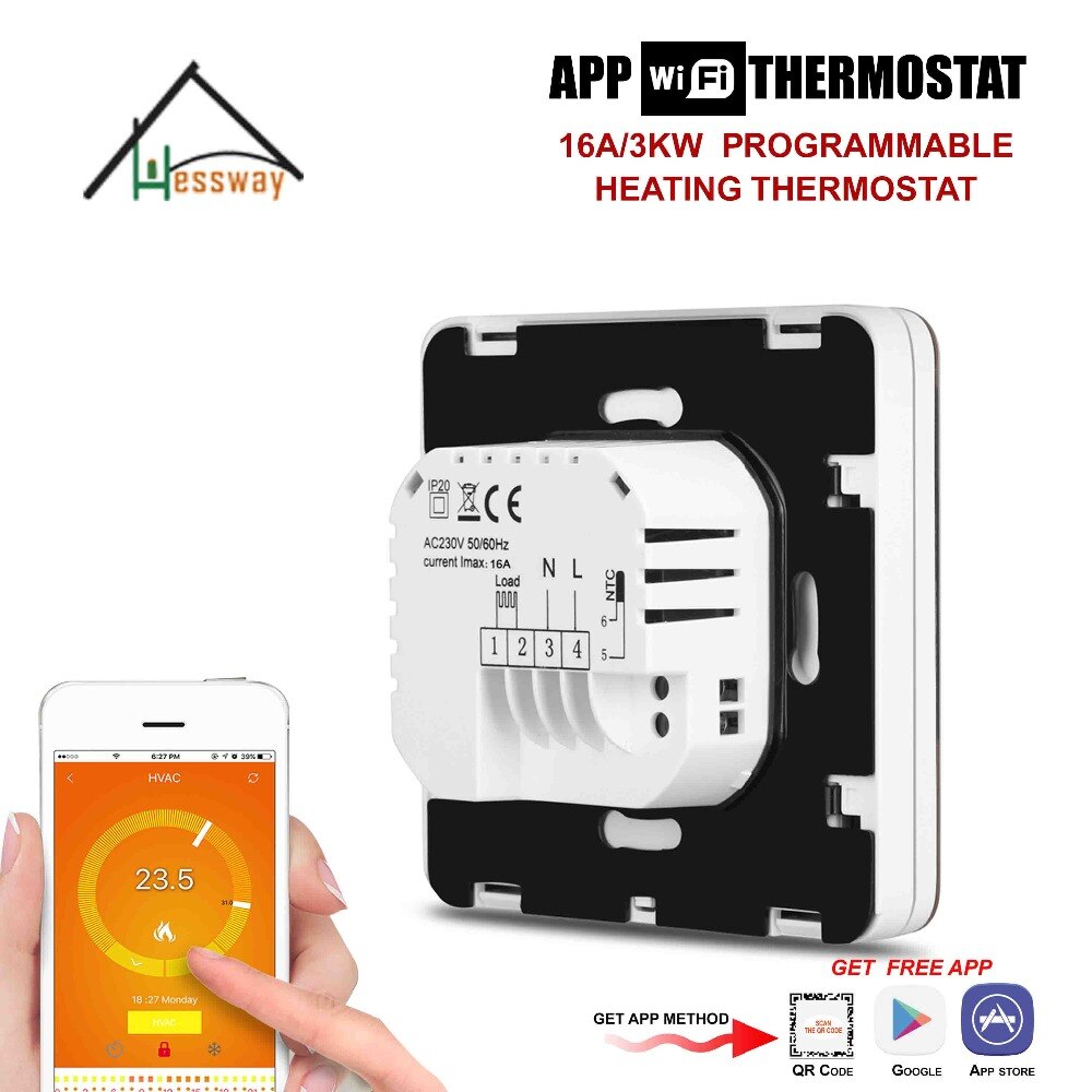 16A 3KW APP IOS Android floor heating thermostat wifi controller for