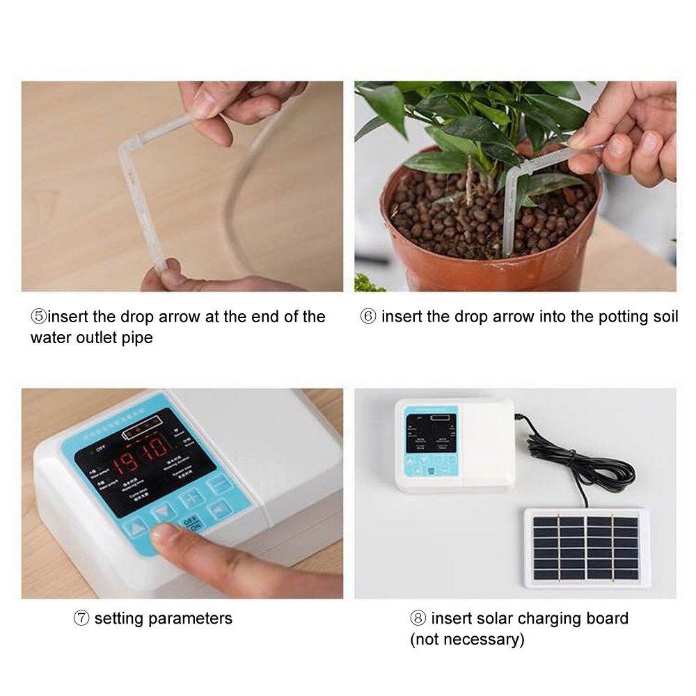 Automatic Watering Solar Watering Pump Controller Intelligent Garden Potted Plant Water Pump Timer System Drip Irrigation System
