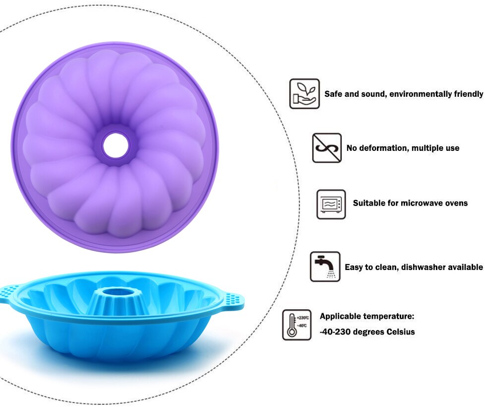 Silicone Cake Pan Mold bakeware molds For Cake Cookies Fondant Candy Silicone baking 3D DIY Molds good Pan 8-10INCH PAN