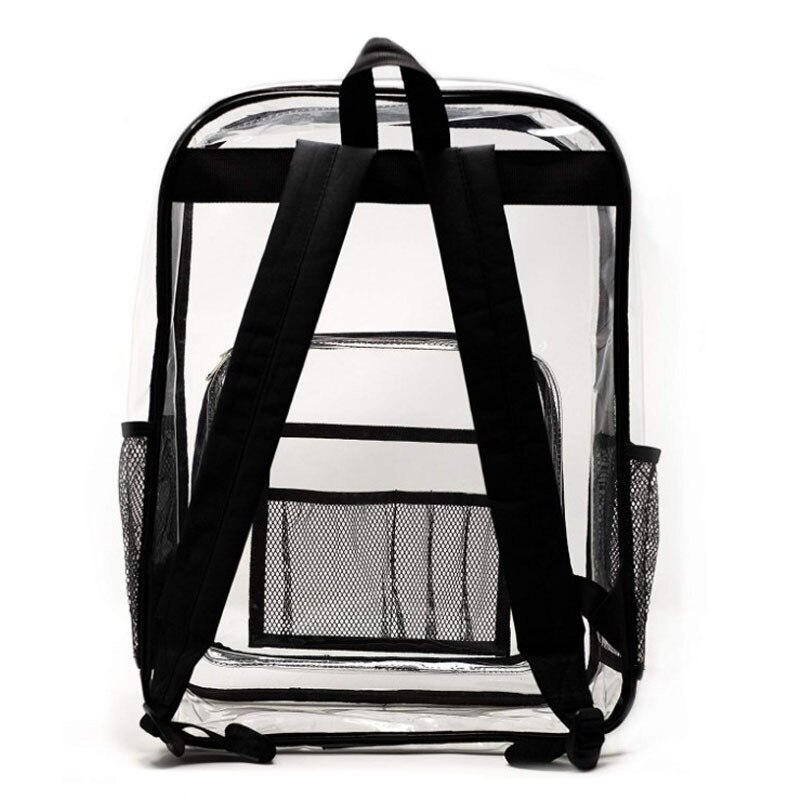 Small Backpack Men Woman School Bags PVC Transparent England Style Unisex Internal Frame Zipper