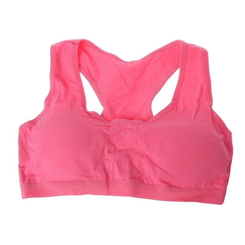 Sujetadores de pubertad de entrenamiento pequeños inalámbricos de algodón para chicas chico ropa interior para deporte: Rojo