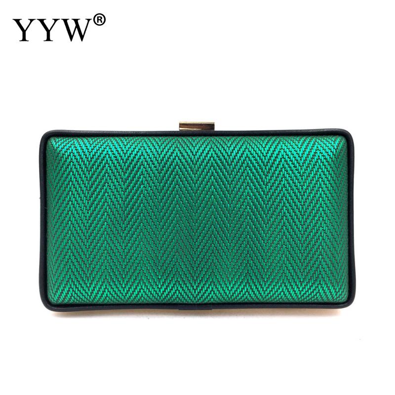 Green Weave Clutch Bag Met Ketting Vrouwelijke Handtas Vintage Pochette Femme Bruiloft Clutch Bags Voor Vrouwen Crystal Bolso Mujer