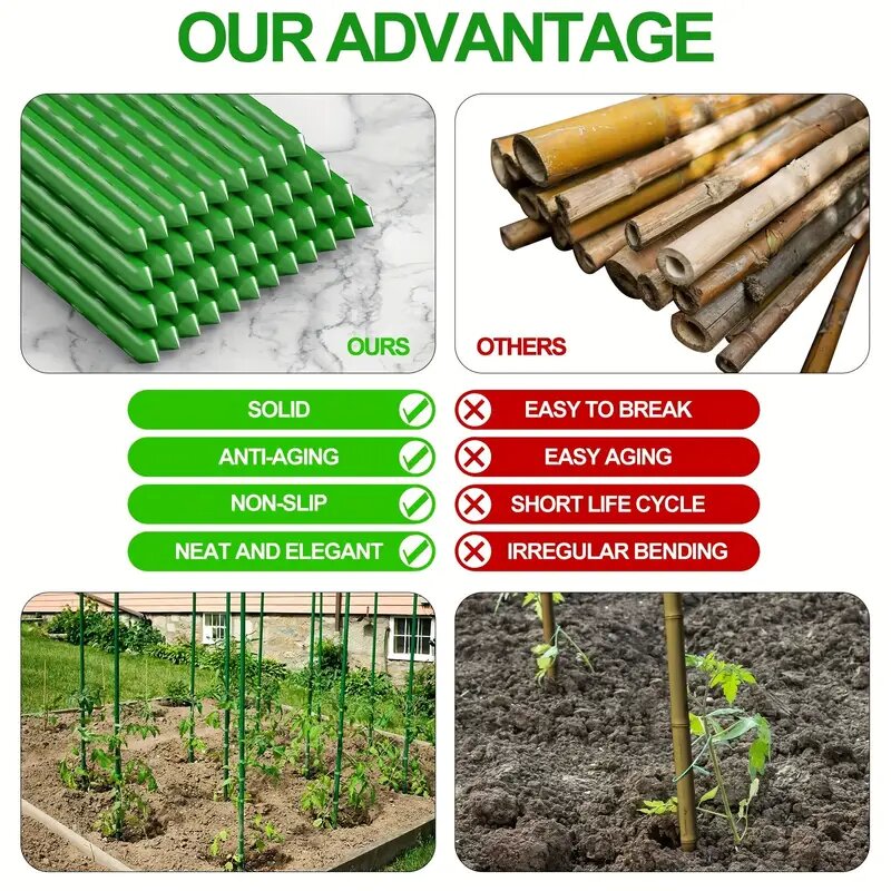 "Stevige Groei" 20-Pack Multifunctionele Plantenondersteunende Stakes-Duurzame Groente-En Wijnstoklatwerk Voor Tomaten, Komkommers, Druiven
