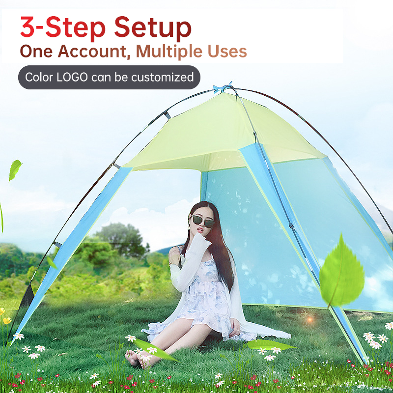 Outdoor 5-8 Persoons Driehoekige Zonnescherm Tent, Volautomatische Opvouwbare Camping Tent, Vissen Toerisme Strand Tent, Camping Picknick