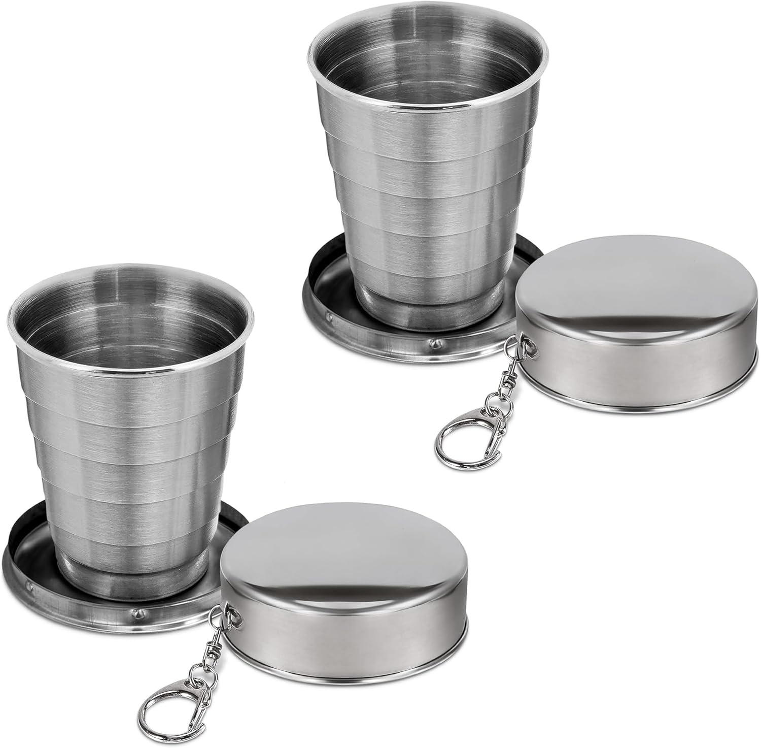 75/150/250/450ML Edelstahl Faltbare Tasse Camping Kochgeschirr Erweiterbar Tasse Teetassen Tragbare Outdoor reise Camping Tassen