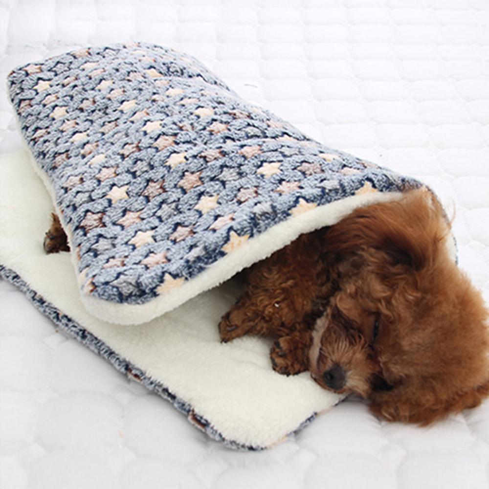 Vinter husdjur filt matta liten stor tass tryck katt hund valp fleece mjuk filt säng kudde bäddsoffa husdjur sovande filt