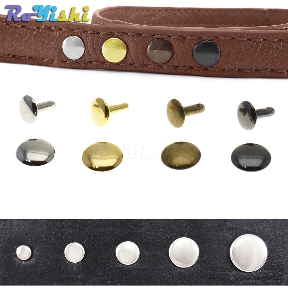 Double capuchon en métal 500 pièces/ensemble | Rivets, clou rapide, Collision clou métal pointe en cuir réparation artisanale 4 couleurs