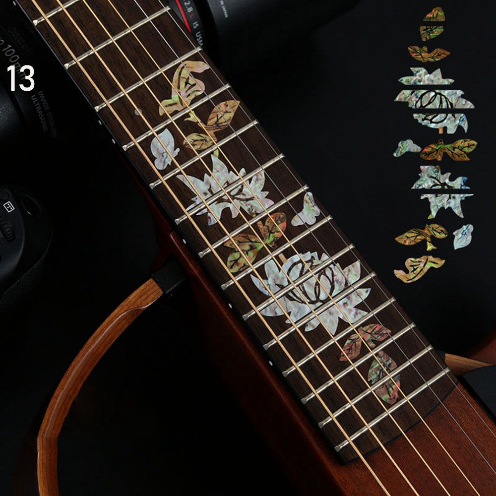 Instrument Decoraties Elektrische Gitaar Onderdelen Ultra Dunne Stickers Cross Inlay Stickers Toets Sticker Guitarra Accessoires: Paars