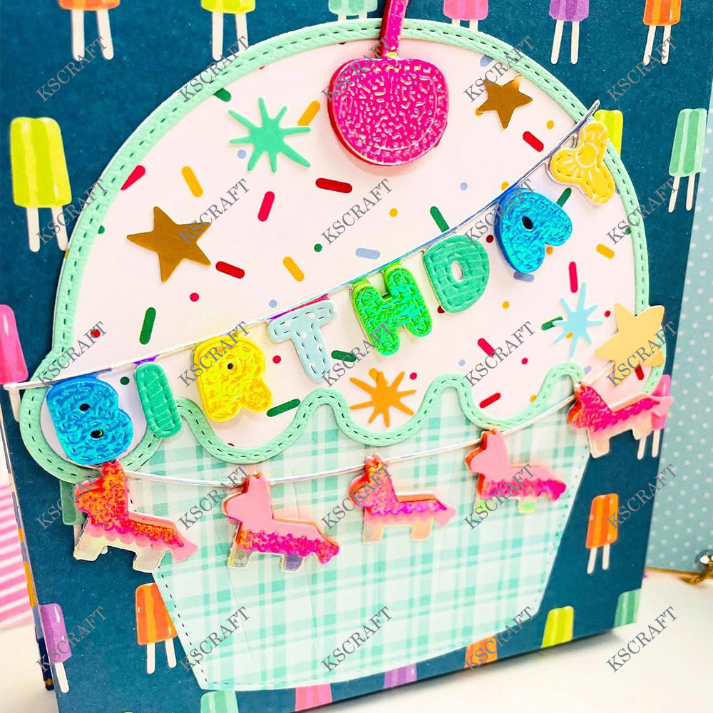 KSCRAFT Cupcake mini album Fustelle stampino per Scrapbooking fai da te Goffratura decorativa Carte di carta fai da te