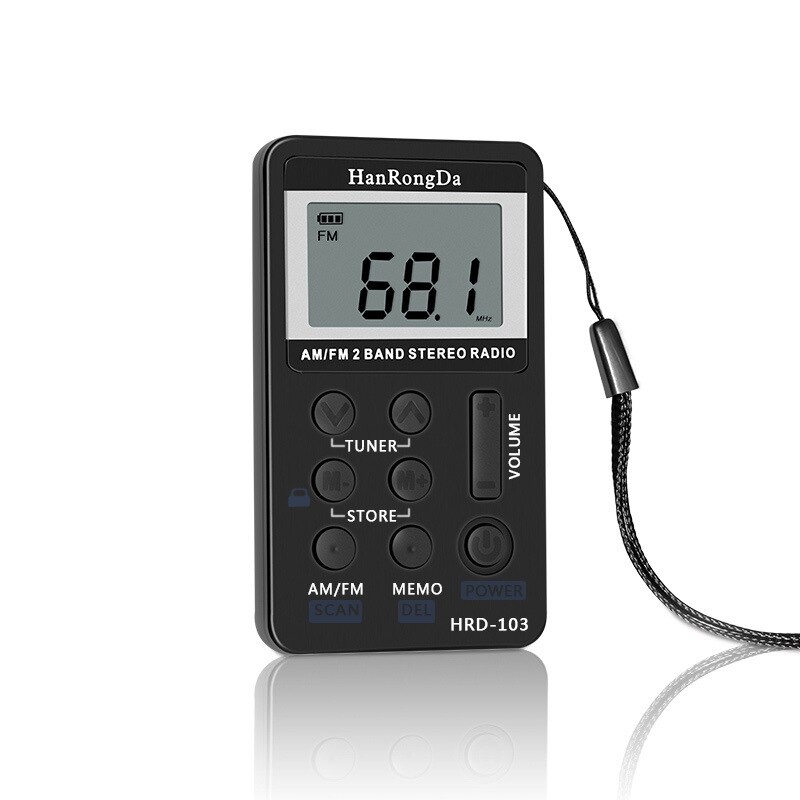 AM FM Stereo Radio Draagbare Mini Digitale Tuning USB FM Radio Digitale Frequentie met LCD Display Lanyard en Oortelefoon