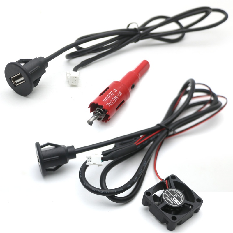 Adaptateur de câble de panneau de montage de tableau de bord USB, ventilateur de refroidissement pour Android, limitation de l'unité principale, autoradio CD, audio stéréo, 4 broches, 6 broches