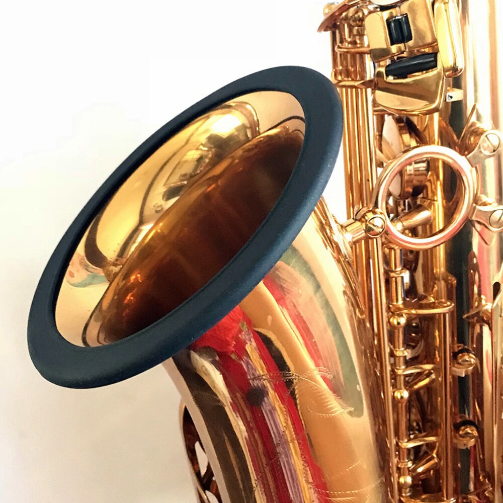 Alto Sax Mute Saxphone Demper Ring Noise Elimineren Ring Siliconen Beschermhoes Voor Altsaxofoon Trompet (Zwart)