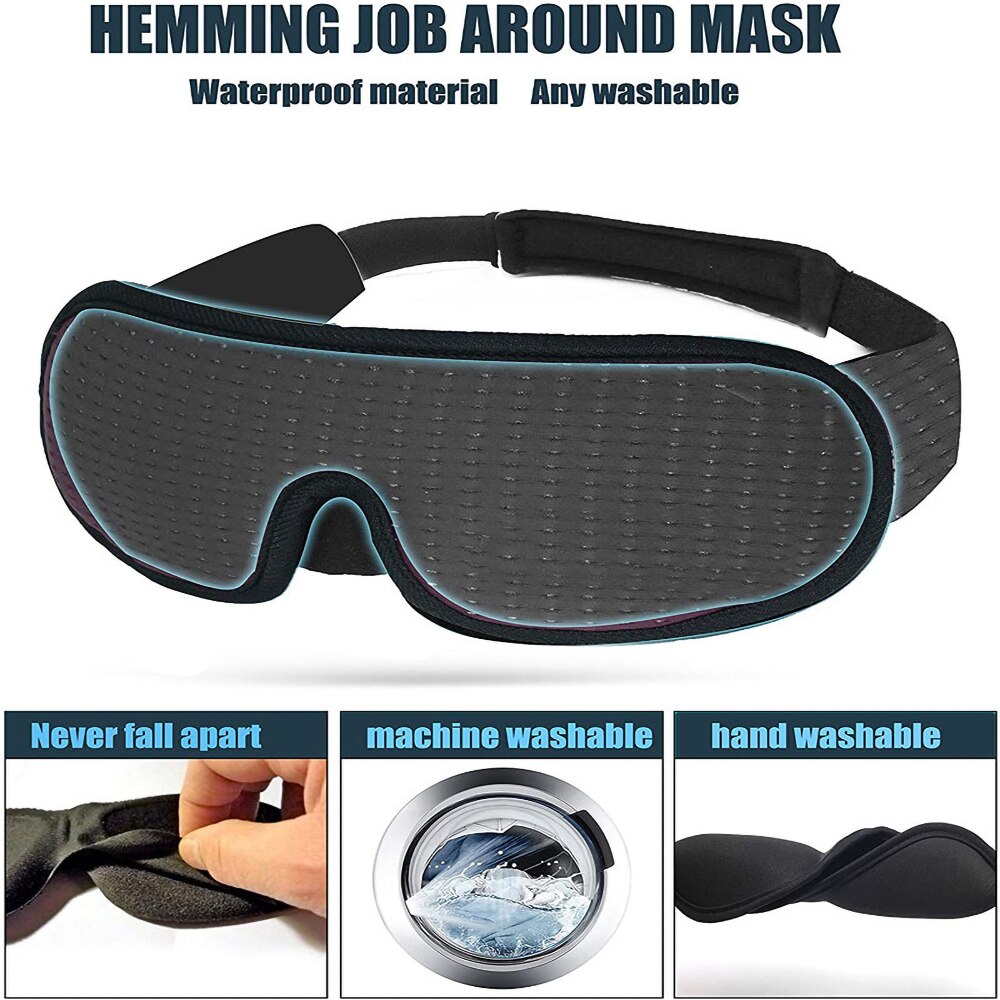 3D Slaapmasker Blokkeren Licht Zachte Gewatteerde Slaap Masker Voor Ogen Slaapmasker Eye Shade Blinddoek Slapen Aid Gezichtsmasker ooglap