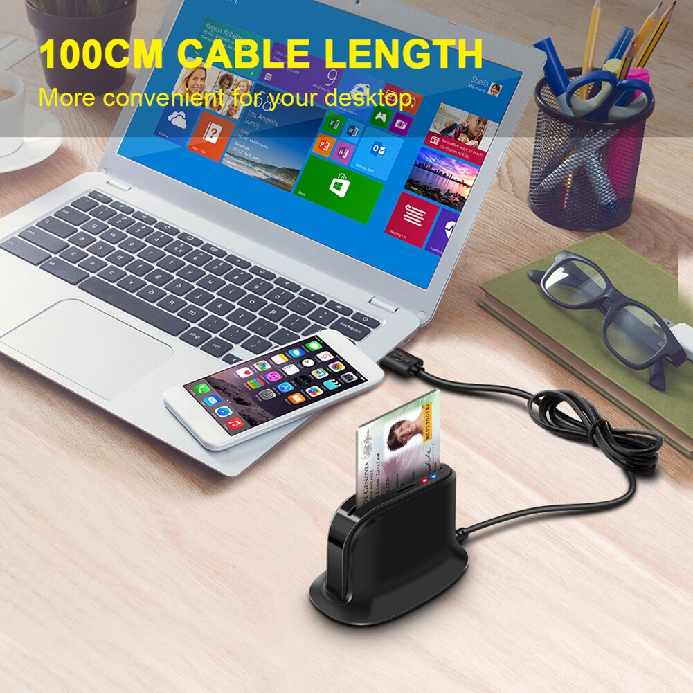 Portable USB 2.0 Smart Card Reader DNIE ATM CAC IC ID Bank Card SIM Card Cloner Connector for Windows Linux Card Reader